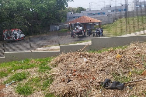 Agente da CPFL sofre descarga elétrica durante manutenção em igreja de Hortolândia.